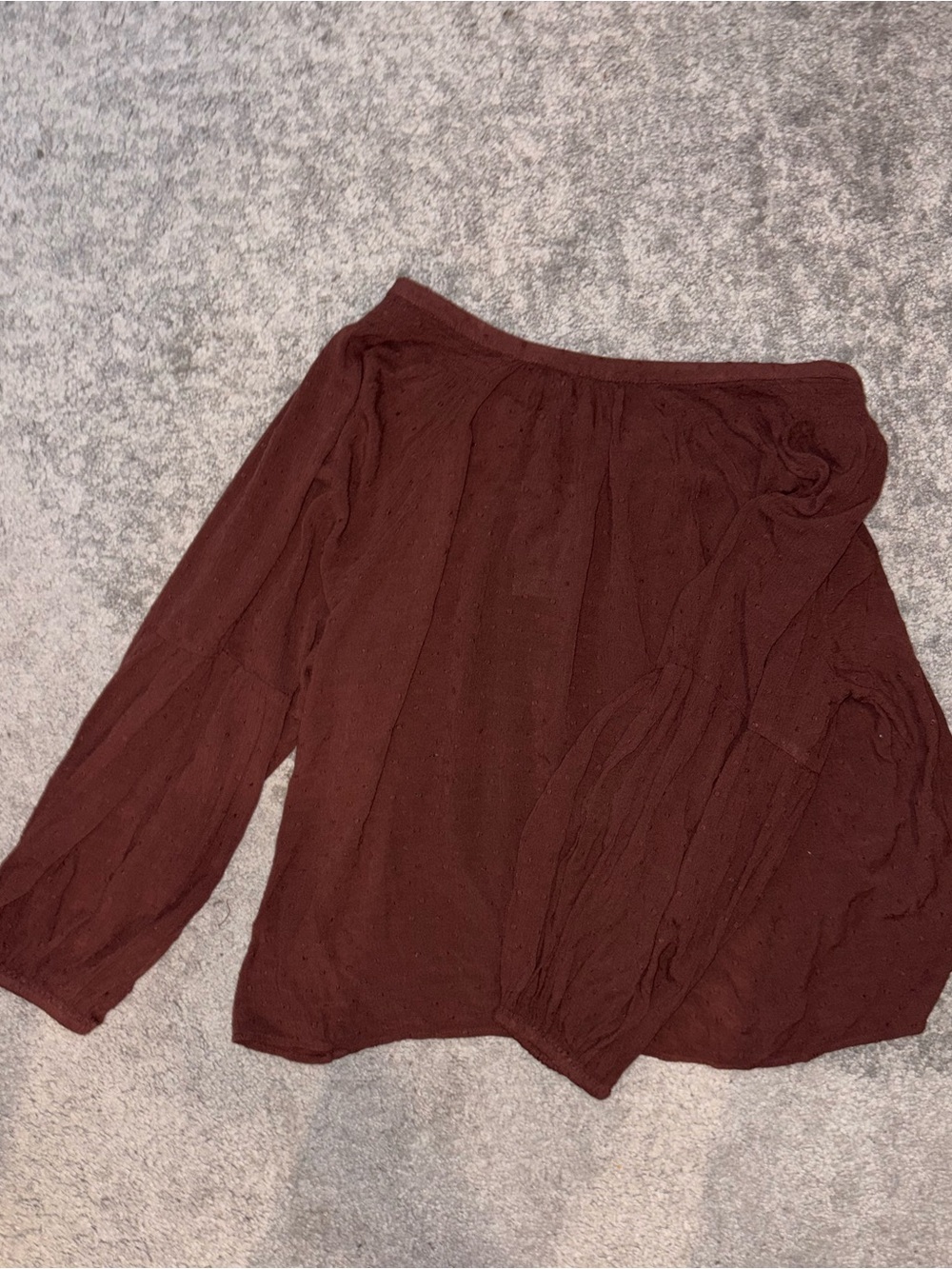 Universal Thread Button-Front Brown Textured Blouse - Picture 4 of 4